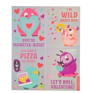 Valentines Cards For School Tear & Share Classroom Exchange 28 Count Monsters